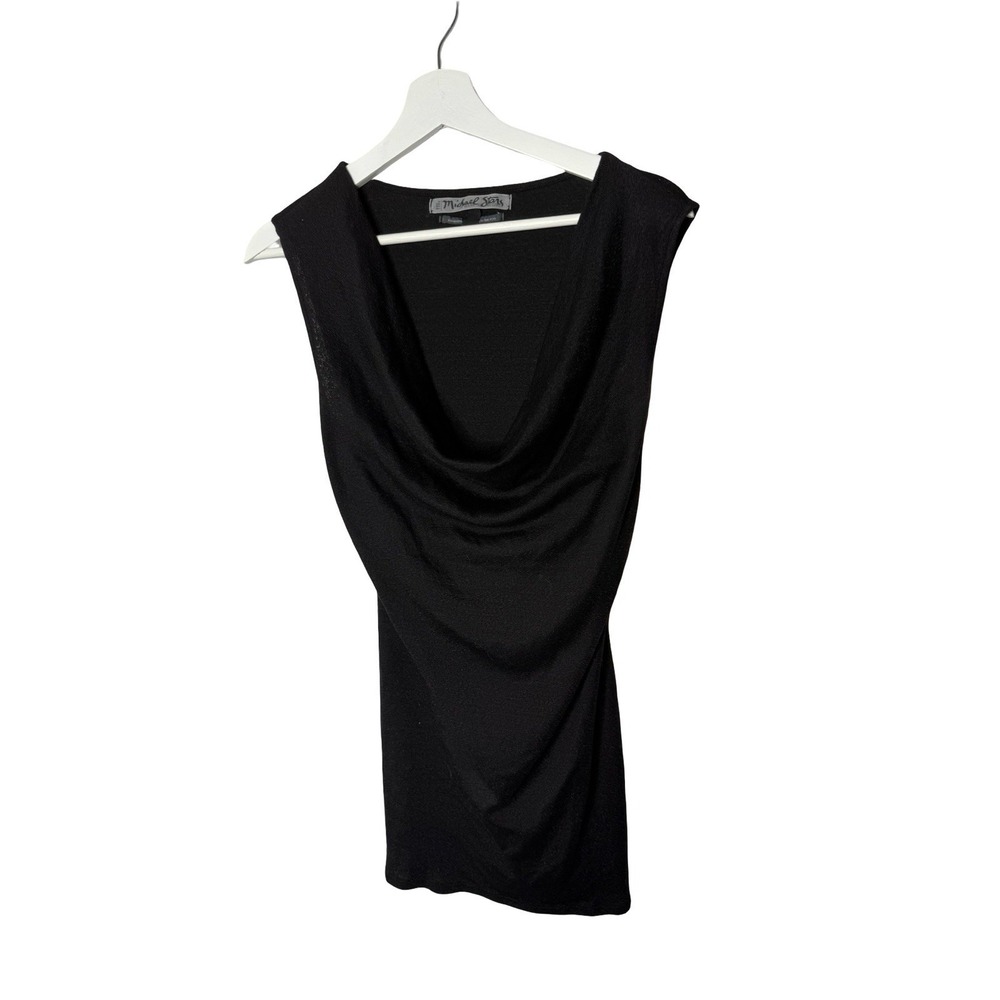 Michael Stars pea in the pod maternity cowl neck black sleeveless‎ top one size